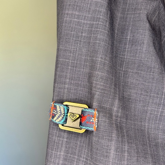 ROXY Jacket Women's Medium Red Blue 3/4 Zip Snap Button Long Sleeve Activewear - Picture 4 of 5